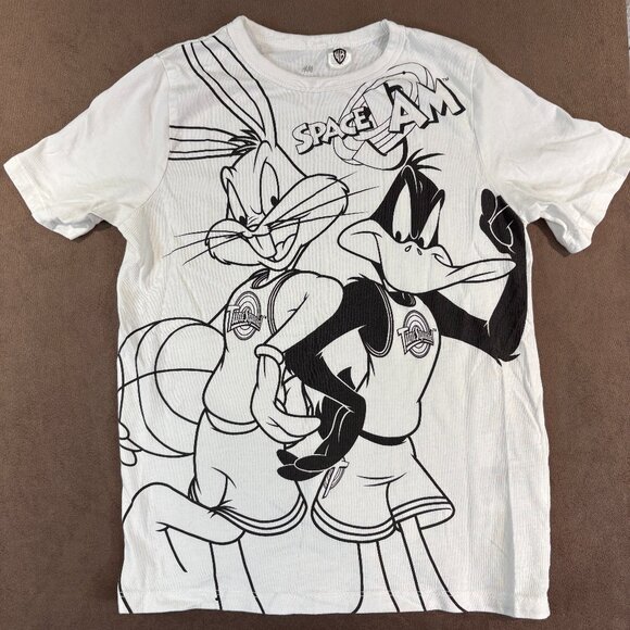H&M Other - H&M WB Space Jam Bugs Bunny Boys White Cotton T-Shirt Size 6-8 (SKU: 142B)